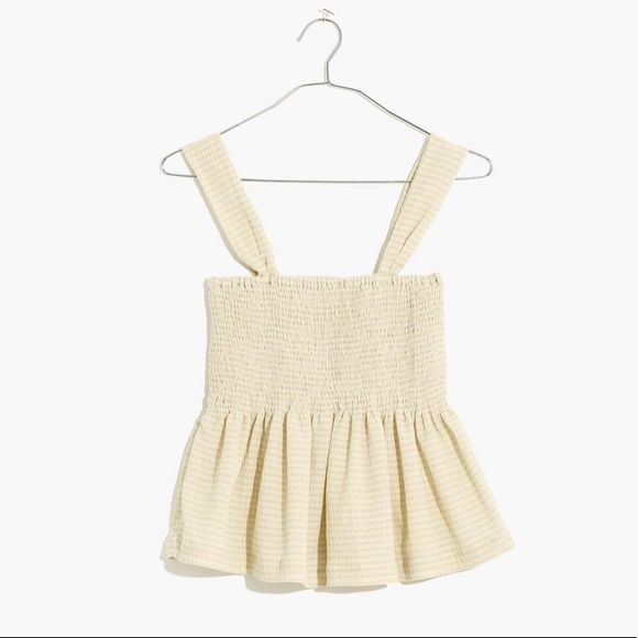 texture & thread smocked peplum tank top in stripe